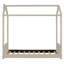 Lit simple en velours beige - Taille moderne et fonctionnelle avec un design