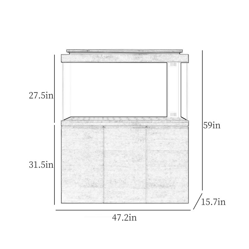 Simple Modern Brown Rectangular Eco Aquarium Tank