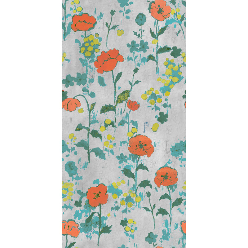 Paule Marrot Floral Wallpaper Double Roll, Light Gray