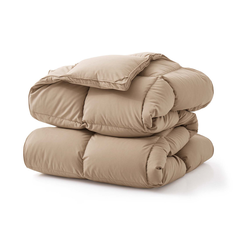 600 Fill Power All Season Down Comforter/Duvet Insert, Twin Down Comforter, Ginger Root