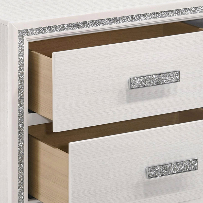 Table de chevet 2 tiroirs, Blanc