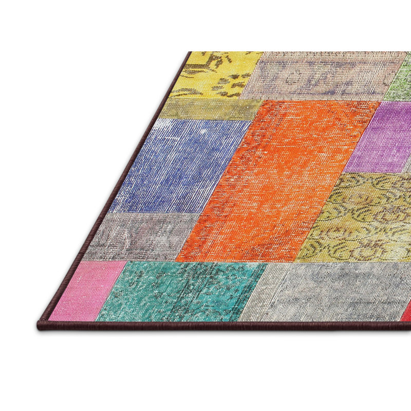 Tapis gris/beige/brun contemporain, Rectangle 5 pi x 8 pi