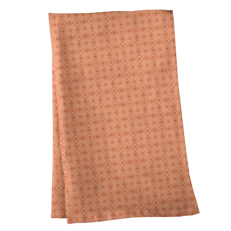 Serviette de thé à motif napperon monochrome, Sergé de coton, Orange