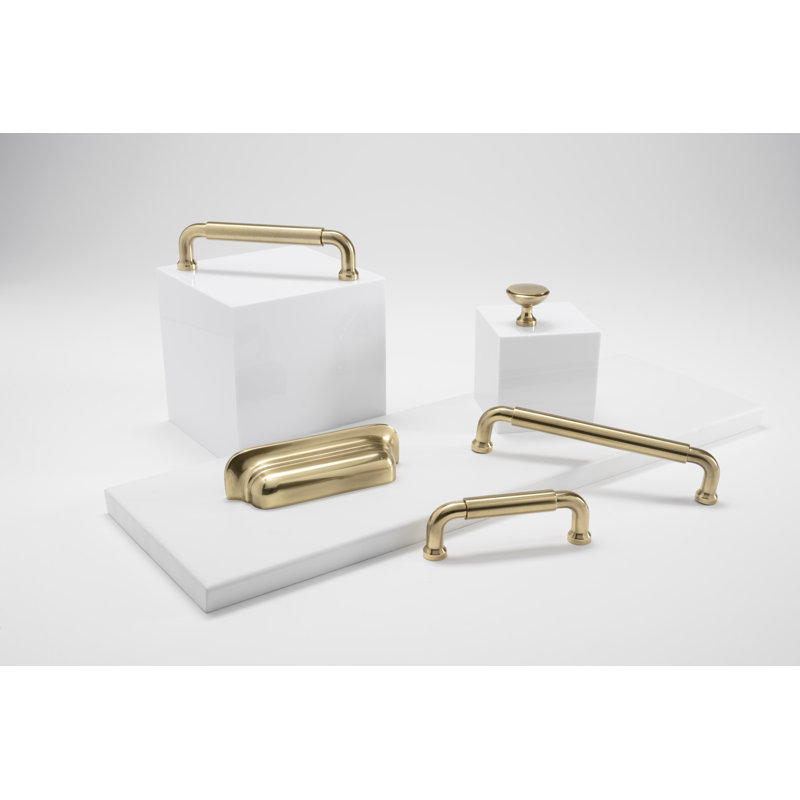 Edgewood Brass Cup Pull, 3 3/4", Antique Brass