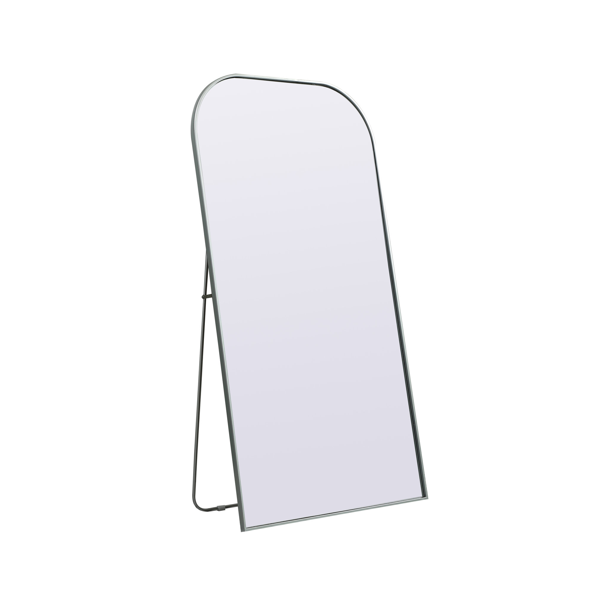 Sabine Metal Arch Floor Mirror, Silver, 66" x 35"
