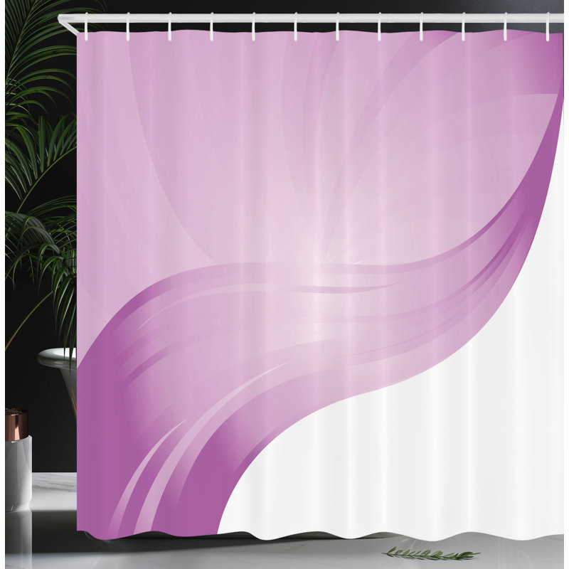 Ensemble de rideau de douche + crochets, H 75 po x l 69 po, Fuchsia pâle