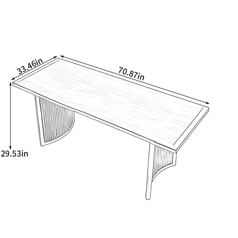 Modern simple household dining table, 29.53" H x 70.87" L x 33.46" W