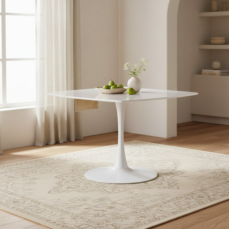 Table de salle à manger pour 4 à 6 personnes avec plateau en MDF, table de salle à manger à piédestal, table basse de loisirs