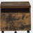Weathered Oak and Black 1-Drawer File Cabinet