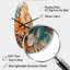 Horloge murale orange, bleu sarcelle, tourbillon botanique et tourbillon I - Botanicals-104243131