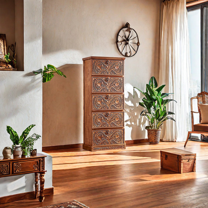 Commode d'appoint en bois massif Terralyn