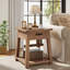 Table d'appoint avec tiroir, table de bout en bois à 2 niveaux avec tablette de rangement