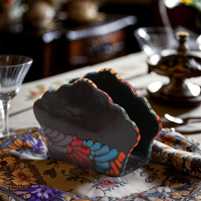 High Quality Talavera Flower Napkin Holder - Multicolor