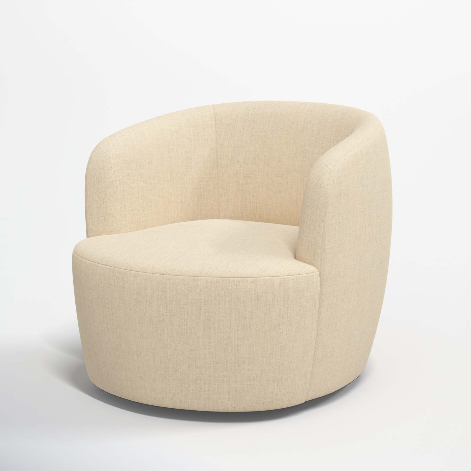 Mina Swivel Barrel Chair, Classic Linen Linen