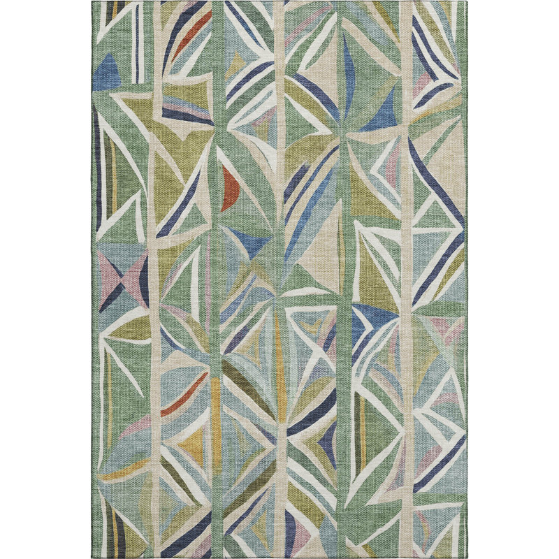 Premium Machine Washable Mayfield AMF2253 Geometric Rug, 10' x 14', Sage