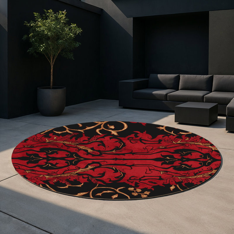 Golden Diadem Indoor And Outdoor Area Rug, Round 5'