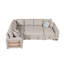 Canapé-lit modulaire en forme de U de 109 po avec deux ports USB, une méridienne de rangement et quatre coussins de dossier pour le salon, beige-1487925277