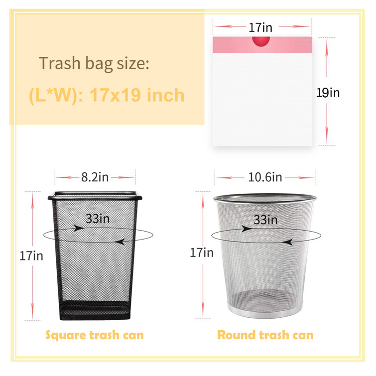 4 Gallon Trash Bags - 180 Count, Drawstring Small Trash Bags for Bathroom,  Kitchen, Bedroom, Office, Unscented Small Garbage Bags, White 4 Gal Plastic  Small Trash Bag (15 Liter) 