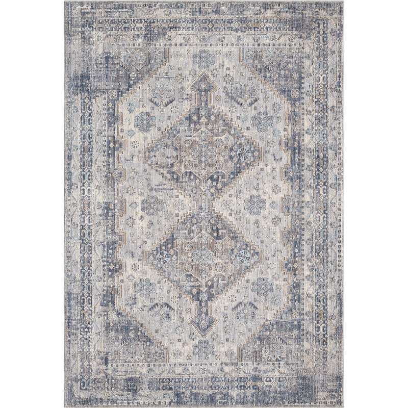 Tapis bleu Farwind de Crosswinds de United Weavers 1 pi 10 po x 3 pi