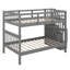 Lit superposé double au-dessus de double, structure de lit superposé en bois avec escalier, lit superposé avec rangement et garde-corps pour garçons adultes-1983639731