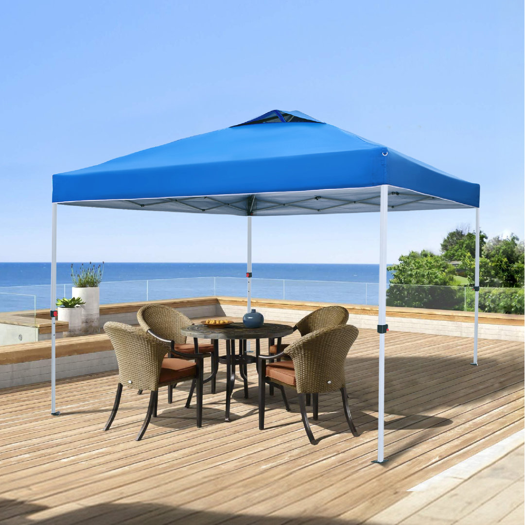 Talulla 10 Ft. W x 10 Ft. D Metal Pop-Up Canopy Arlmont & Co. Roof 