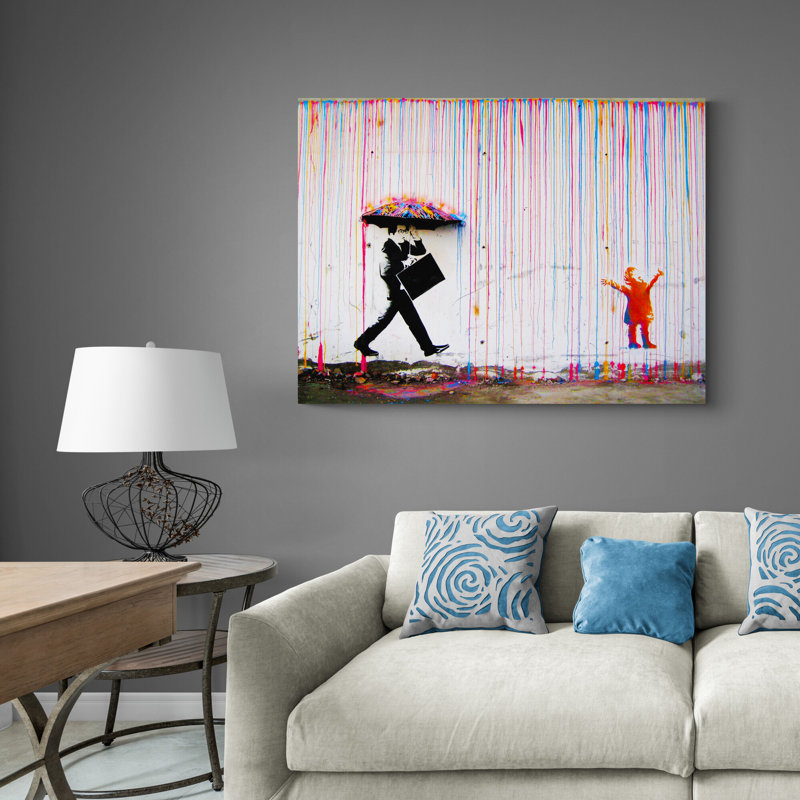 Coloured Rain - Wrapped Canvas Art Prints, 61cm H x 81cm W x 4cm D