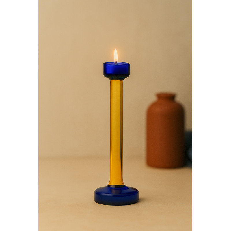 Bougeoir en verre Montana - jaune moyen, H 11,25 po x l 3 po x P 3 po, Jaune