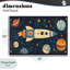 Plaque murale rétro Rocket & Planets, design by Creative Studio-1231409928