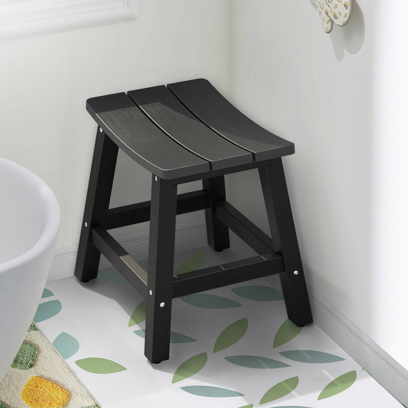 Makira 17.3'' W Manufactured Wood Shower Bench, Black