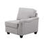 Canapé modulaire en L gris clair de 8 po avec repose-pieds et repose-pieds Leo-228390590