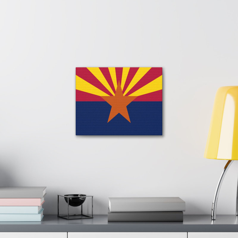 Arizona State Flag, art mural vibrant sur toile sans cadre, H 24 po x l 30 po
