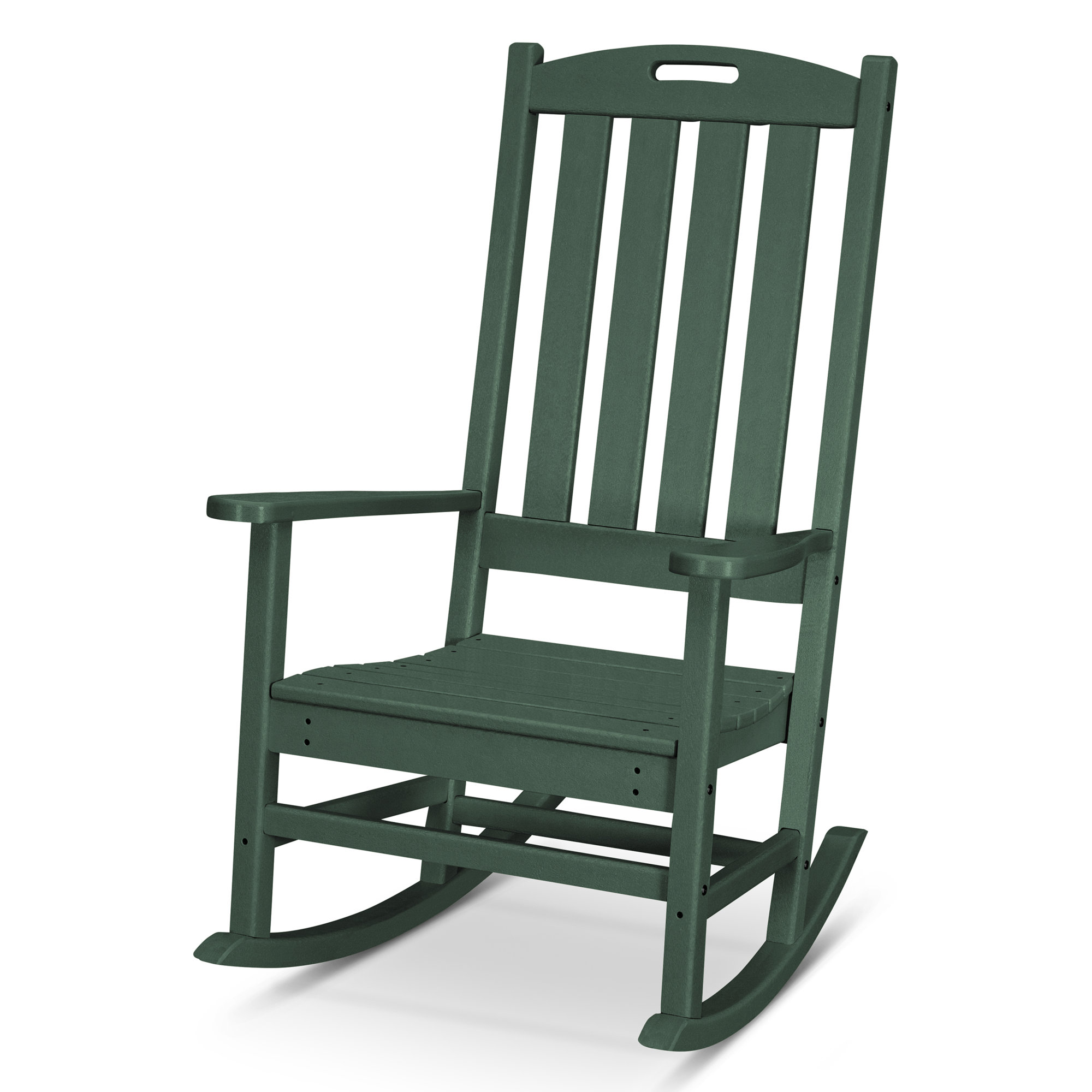 POLYWOOD Nautical Porch Rocking Chair, Green
