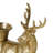 2 Piece Decorative Gold Resin Sitting And Standing Deer Tabletop Taper Candleholder Candlestick Set