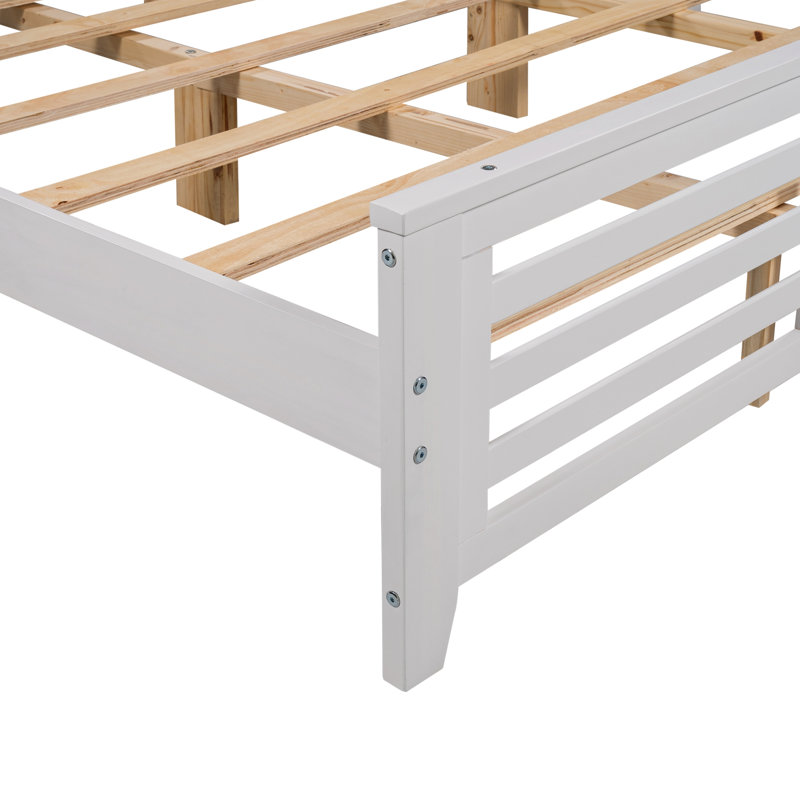 Pine Slat Bed, White