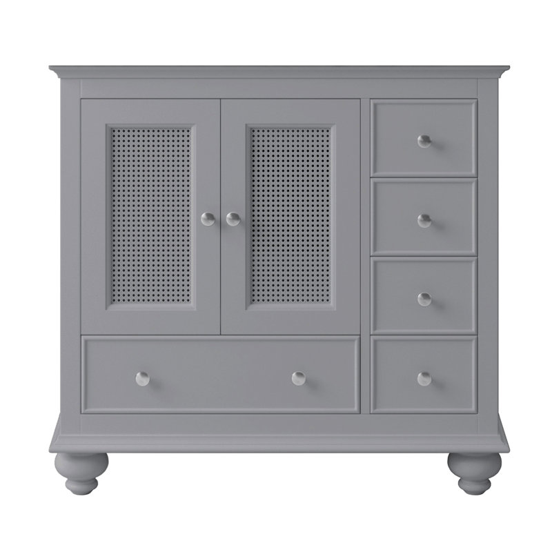 Base de meuble-lavabo simple 36 po Larry seulement, Gris taupe