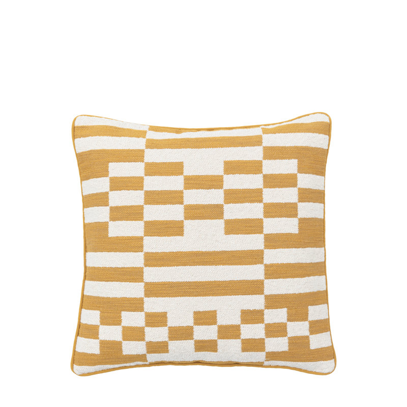 Geometric Square Cushion, Yellow