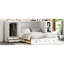 Lit pour grand lit, blanc, avec hublot et tiroir pratique / garde-robe en blanc et rangement fonctionnel-118042431