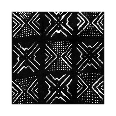 Mudcloth Black Geometric Design V by Ellie Roberts - Wrapped Canvas Print