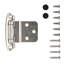 Superposition de surface à fermeture automatique, cadre encastré à fermeture automatique de 3/8 po - nickel satiné - charnières de porte d'armoire (ensemble de 2)-125303926-125303925