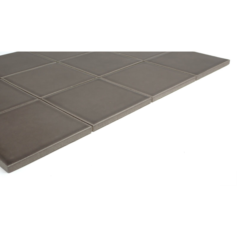 Kaze 12" x 16" Ceramic Grid Wall & Floor Tile, Taupe