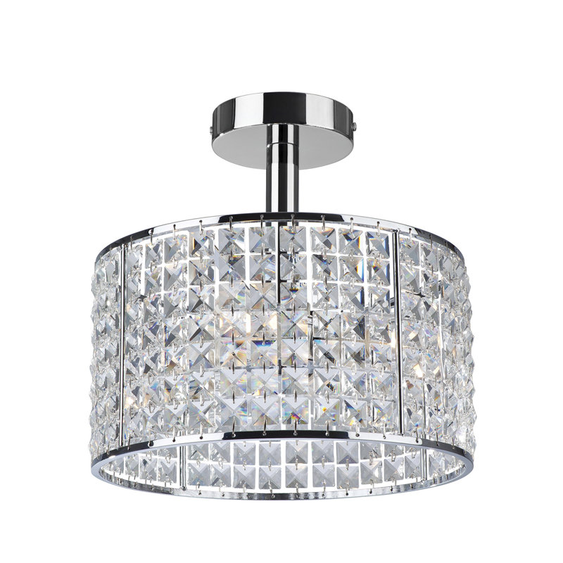 Pearl Crystal Semi Flush Mount
