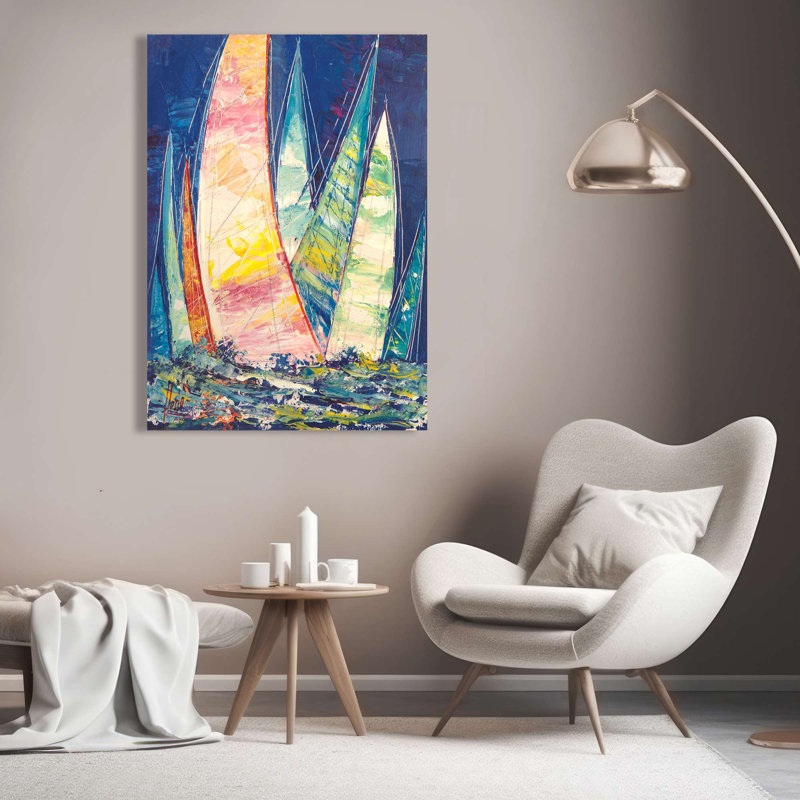 Sails In The Blue by Luigi Florio - Wrapped Canvas Print, 70cm H x 50cm W x 4cm D