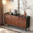 Walnut Solid + Manufactured Wood Accent Cabinet-890431249