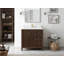 Teck de 36 po Sonoma X P 22 po Meuble-lavabo central en noyer foncé avec quartz Cove Edge-108304258