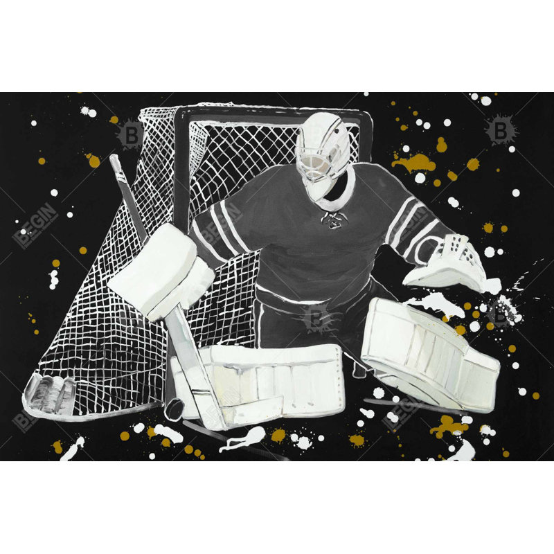 Goalkeeper hockey Bath Mat with Non-Slip Backing - Quick Dry Memory Foam Bathroom Rug - Absorbent - Modern Plush Spa-Style - Machine Washable