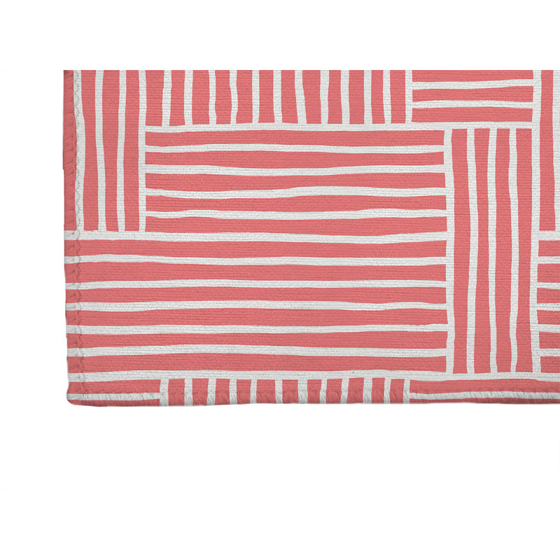 Grid Puz Low Profile Kitchen Mat, Dusty Rose, Rectangle 5' x 7'
