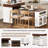 73.8'' Extendable Kitchen Island With Power Outlet, Storage Drawers-2060712889