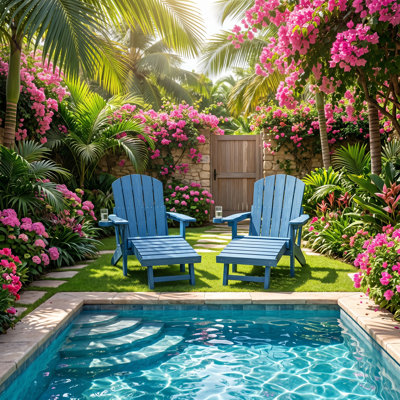 Chaise longue d'extérieur pliable réglable en plastique 3 positions H 21,26 po x P 37,99 po x H 13,98 po (ensemble de 2)