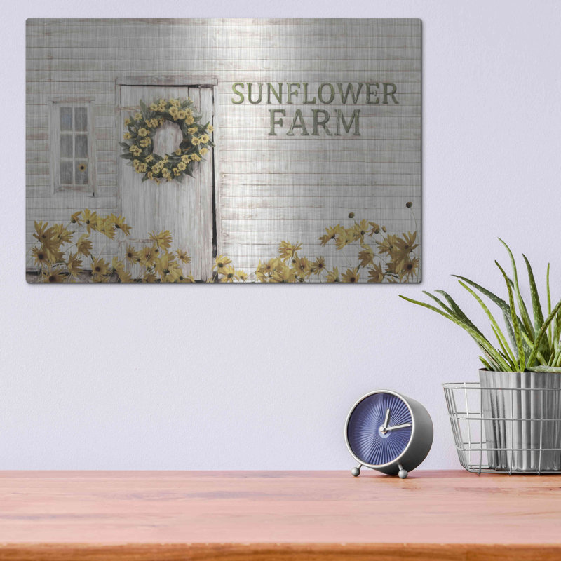 «Sunflower Farm» par Lori Deiter, art mural en métal, H 12 po x l 16 po