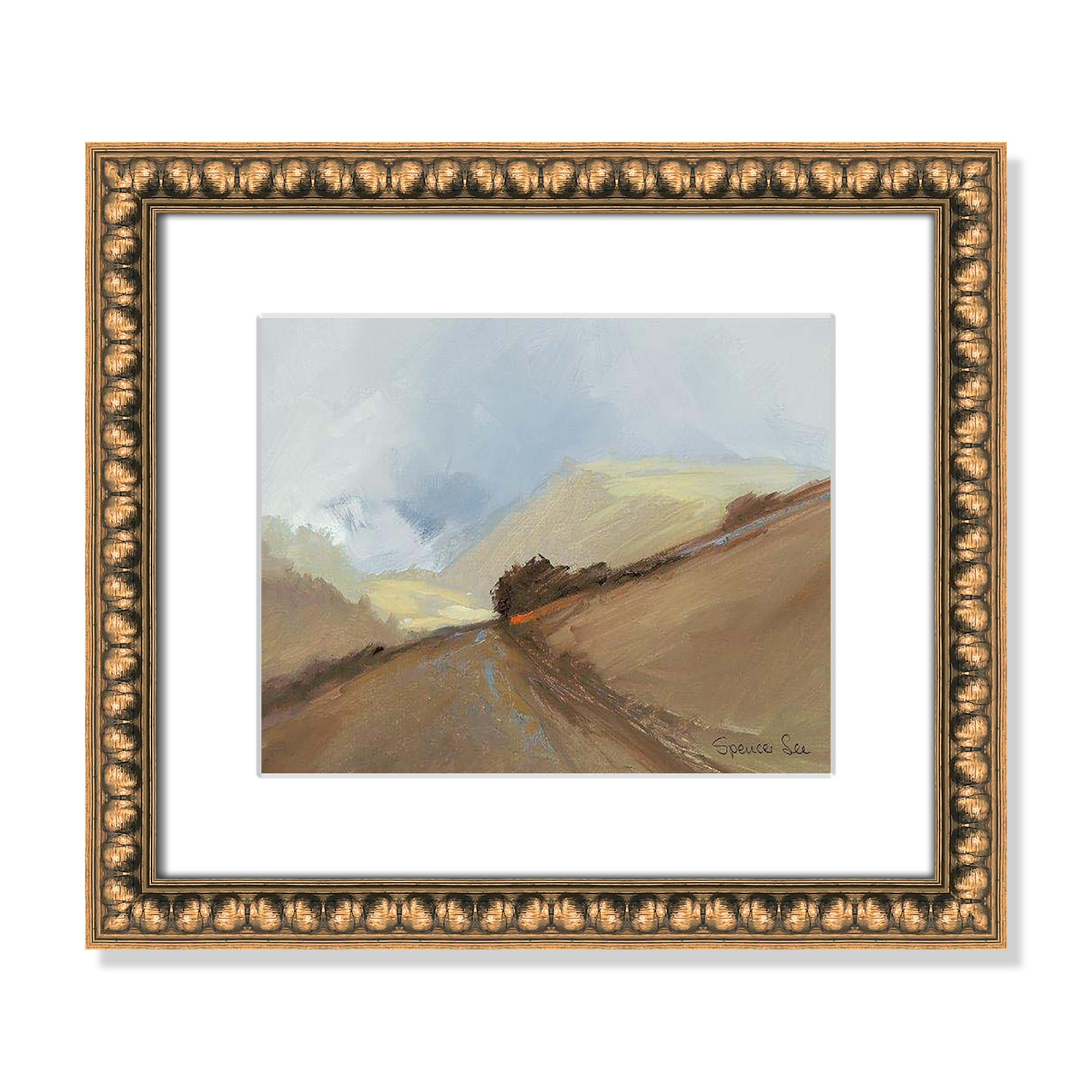 Heaven And Earth II by Spencer Lee, 14" H x 16" W x 0.75" D, Gold Framed